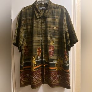 PELLE PELLE—MARK BUCHANAN—MEN’S TIKI HAWAIIAN SHIRT—XL—100% Polyester